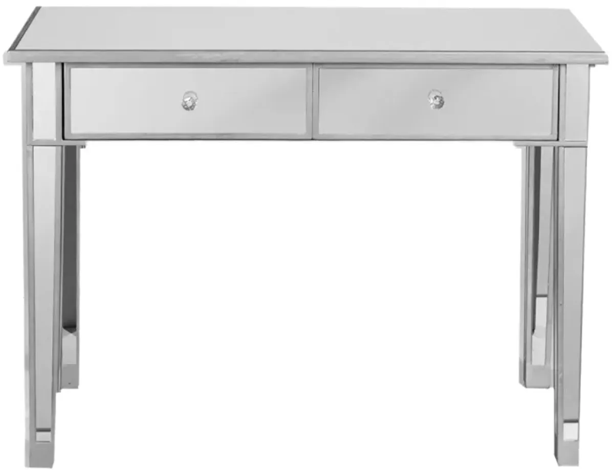 Halsey Mirrored Two-Drawer Console Table in Silver by SEI Furniture