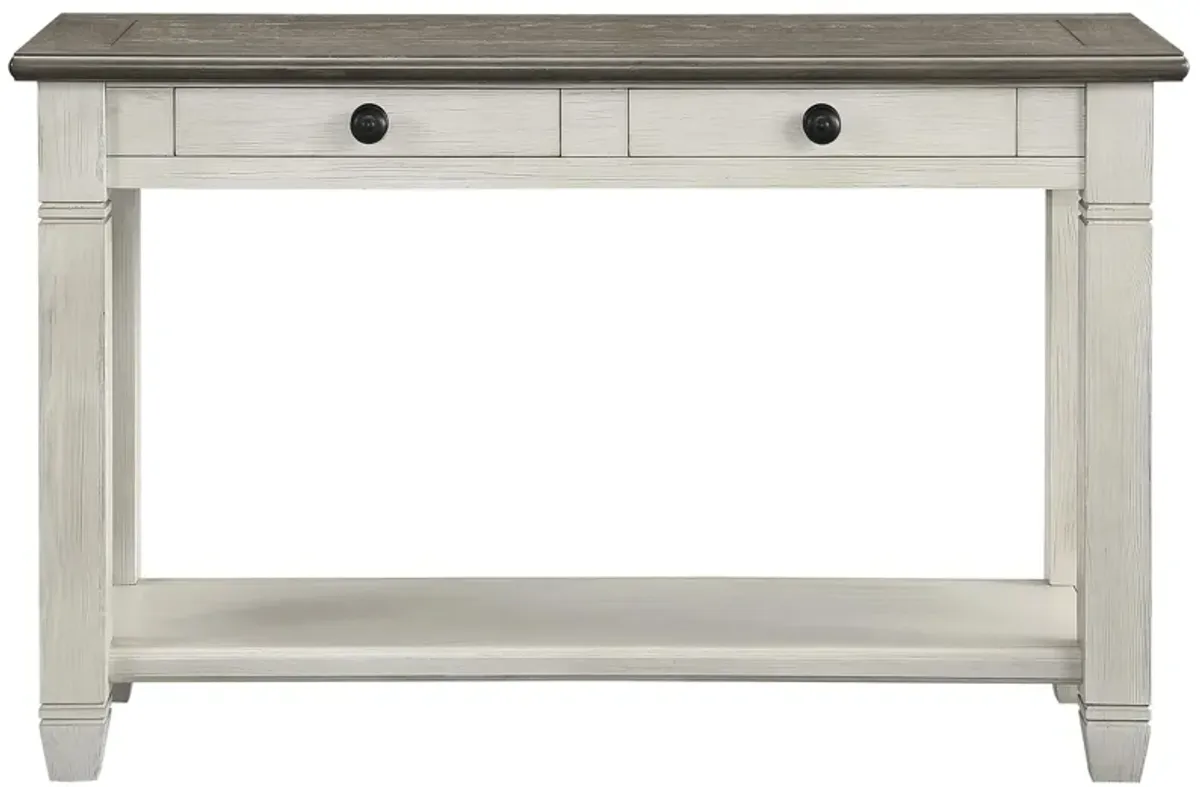 Lark Sofa Table in Antique White and Rosy Brown by Homelegance