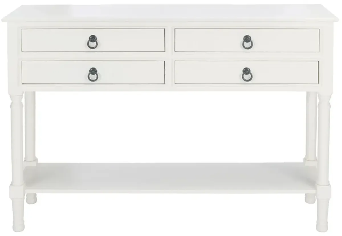 Aiden Console Table in Distrssed White by Safavieh