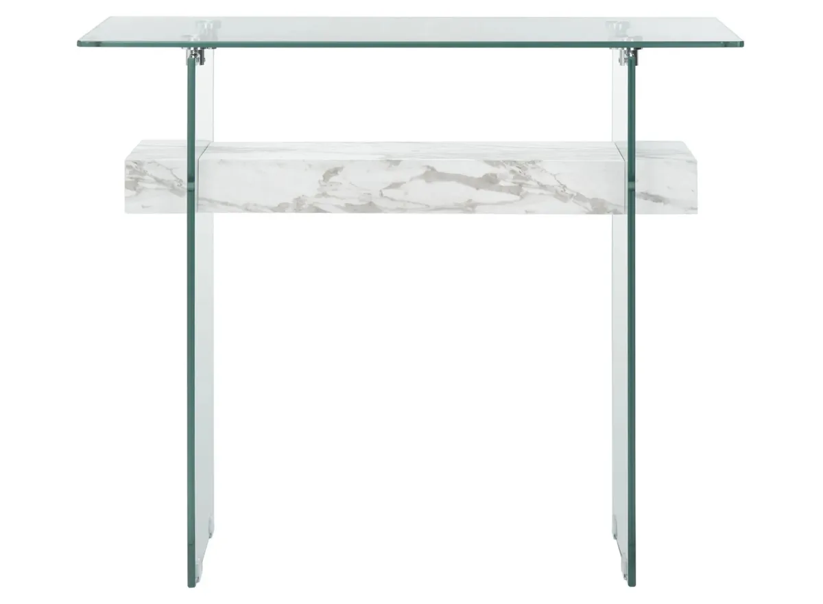 Alex Rectangular Console Table in White by Safavieh