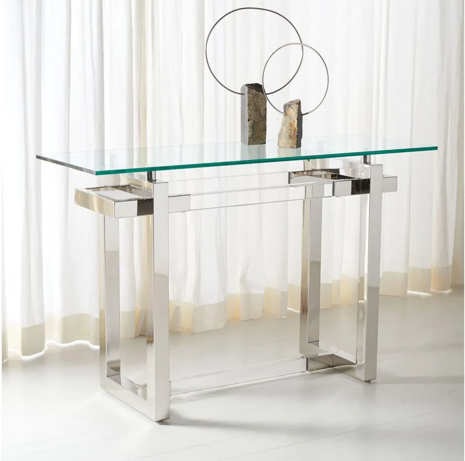 Apis Console Table in Silver by Safavieh