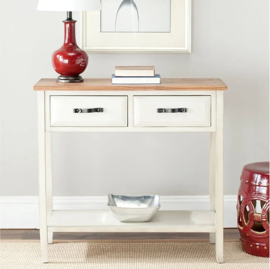 Atka Console Table in White Birch by Safavieh