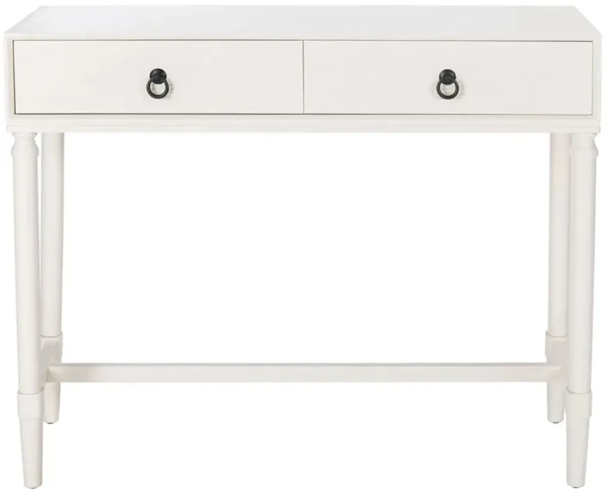 Autumn 2 Drawer Console Table in Distrssed White by Safavieh