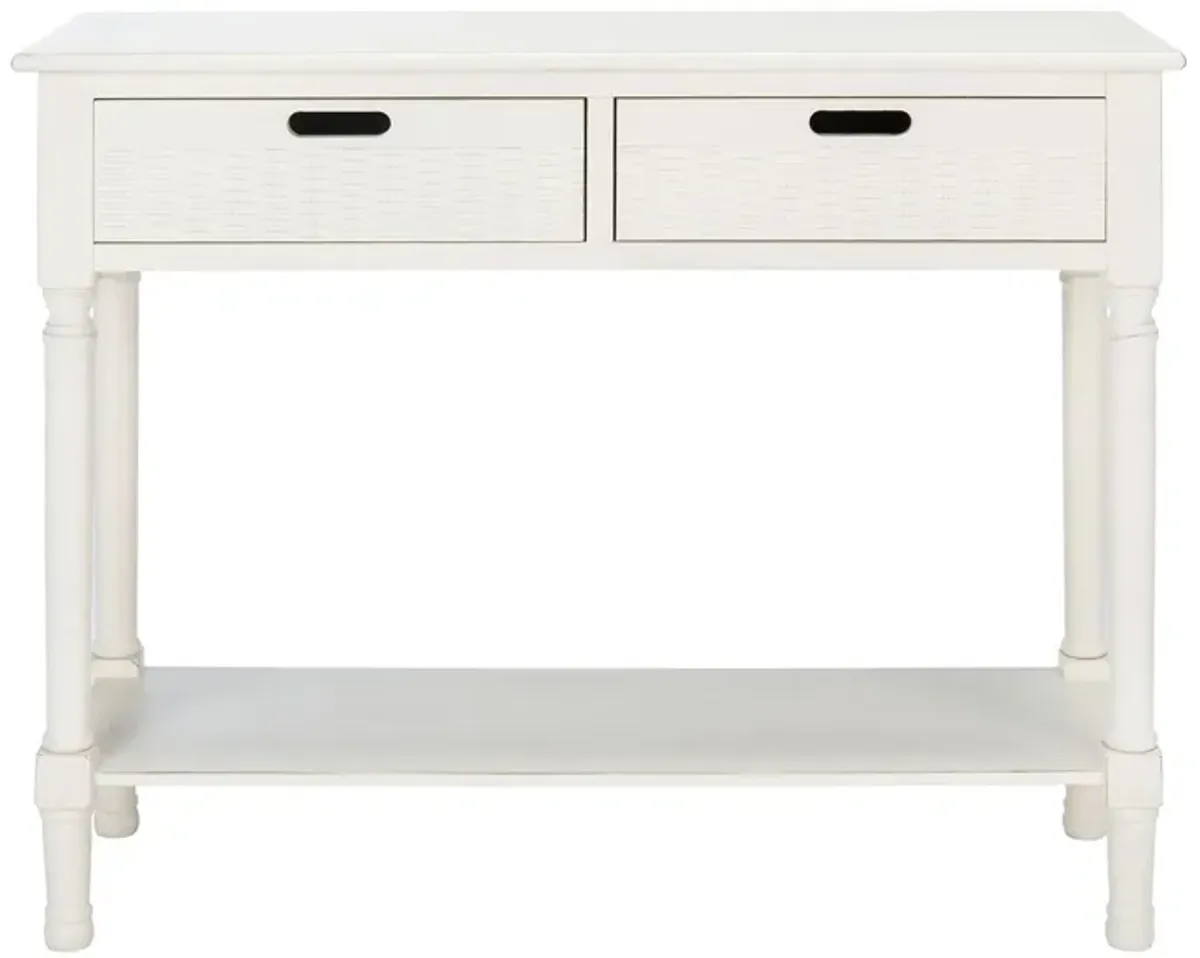 Beale 2 Drawer Console Table in Distressed White by Safavieh