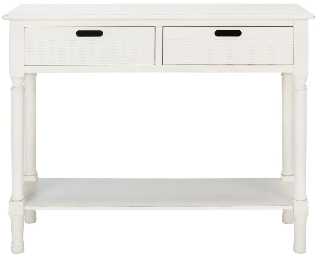 Beale 2 Drawer Console Table in Distressed White by Safavieh