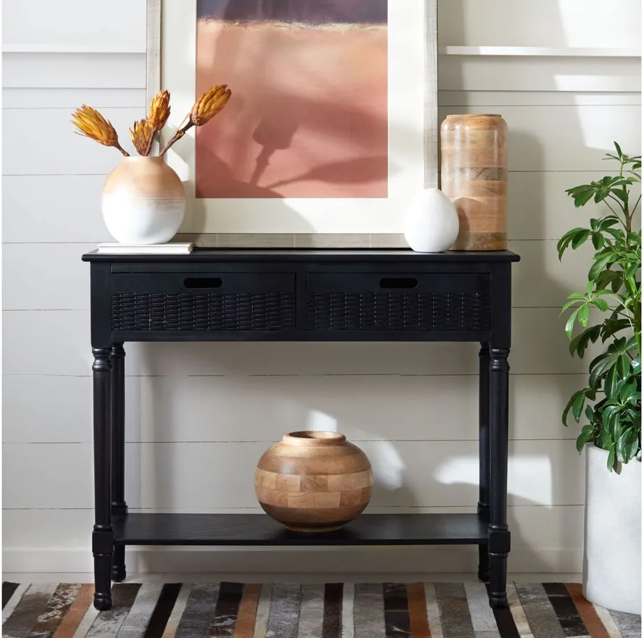 Beale 2 Drawer Console Table in Black by Safavieh