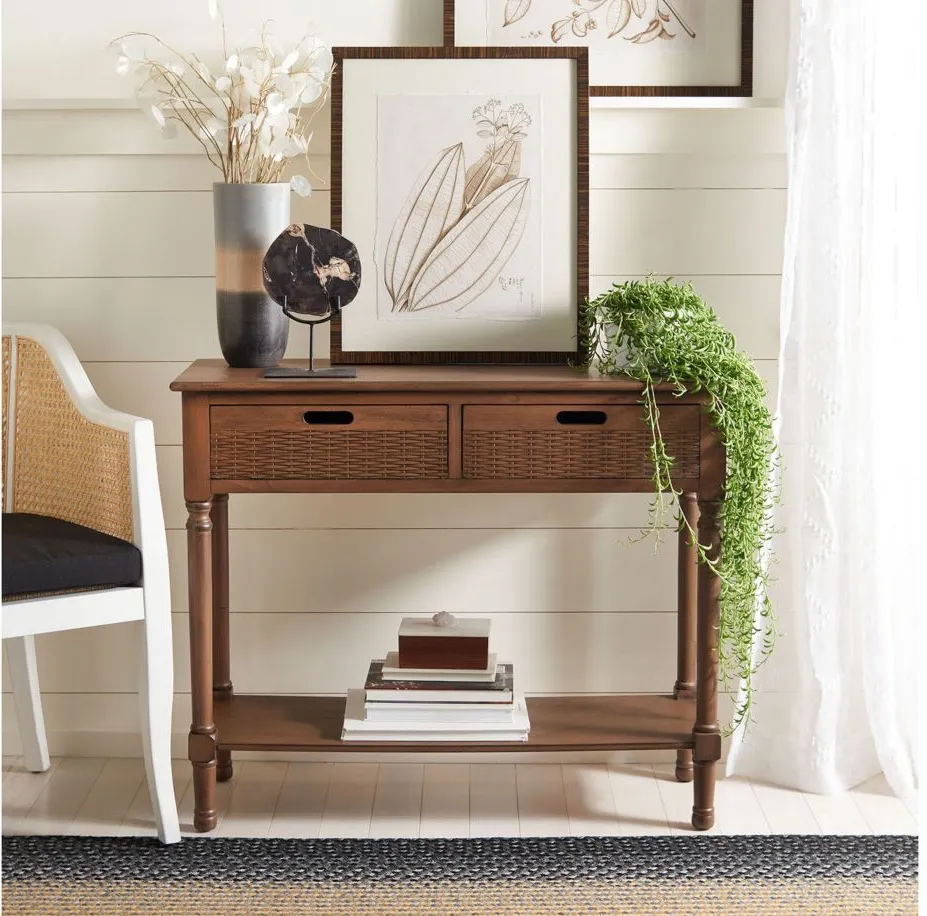 Beale 2 Drawer Console Table in Brown by Safavieh