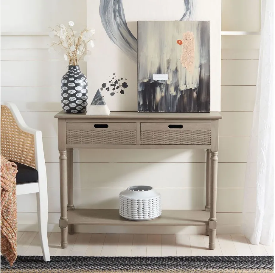 Beale 2 Drawer Console Table in Greige by Safavieh