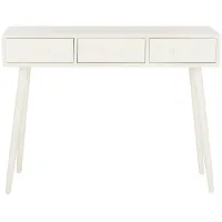 Benji 3 Drawer Console Table in Vintage White by Safavieh