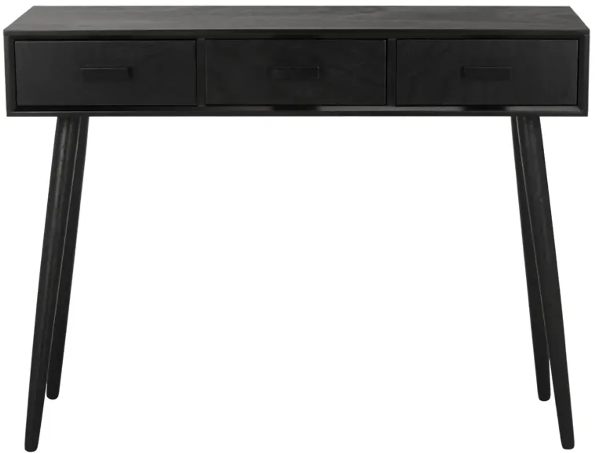 Benji 3 Drawer Console Table in Black by Safavieh