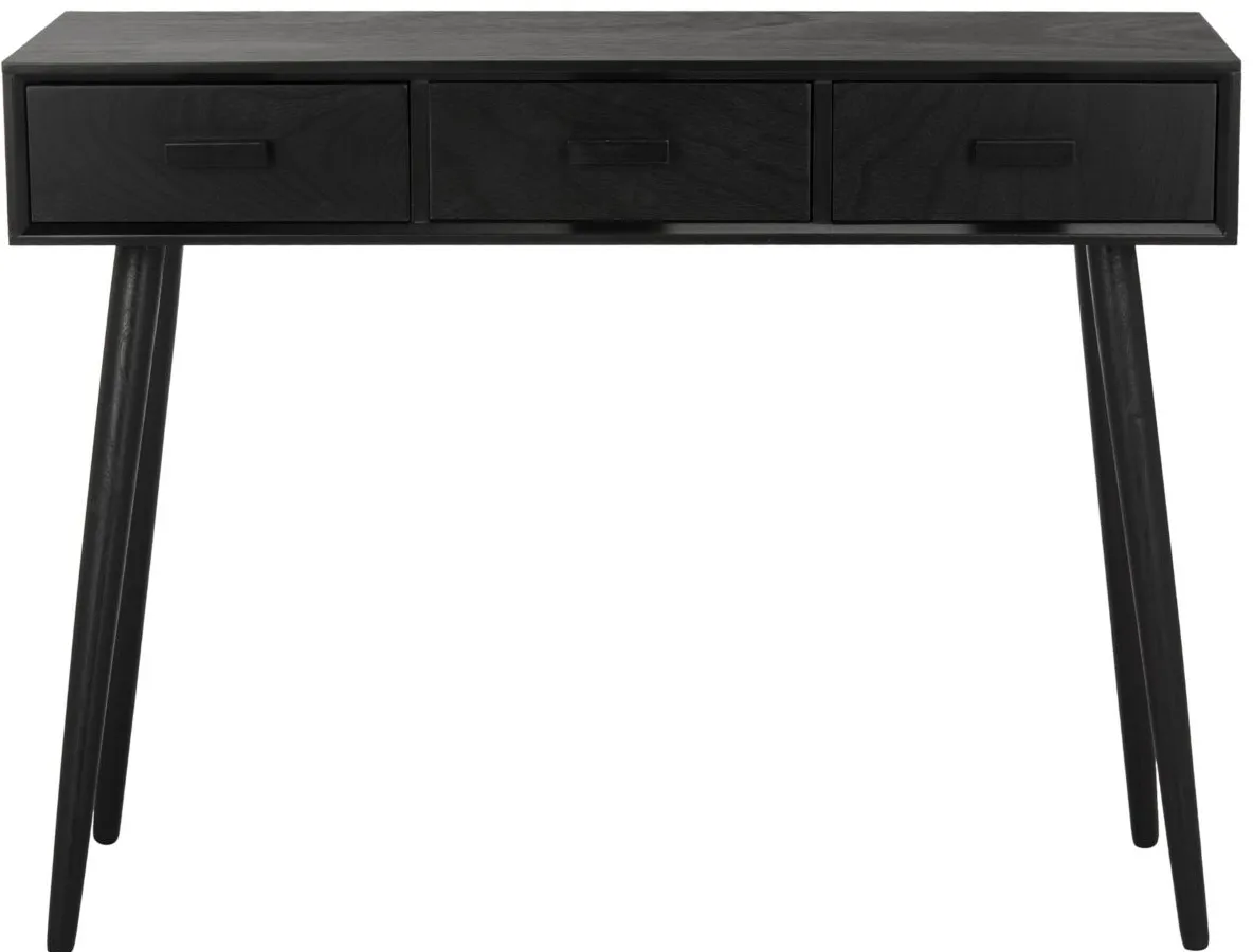Benji 3 Drawer Console Table in Black by Safavieh