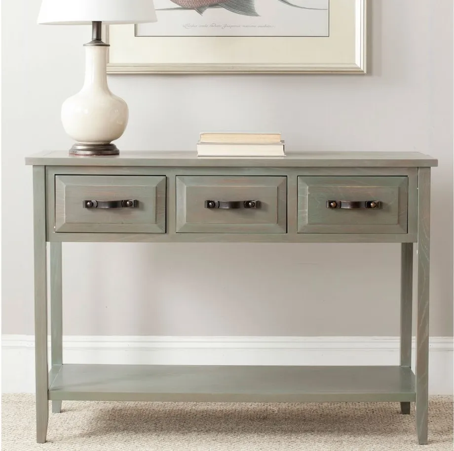 Beth 3 Drawer Console Table in Ash Gray by Safavieh