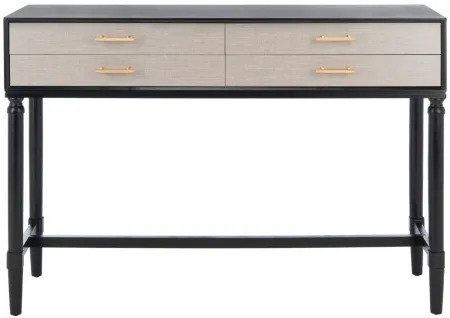 Chandra 4 Drawer Console Table in Black by Safavieh