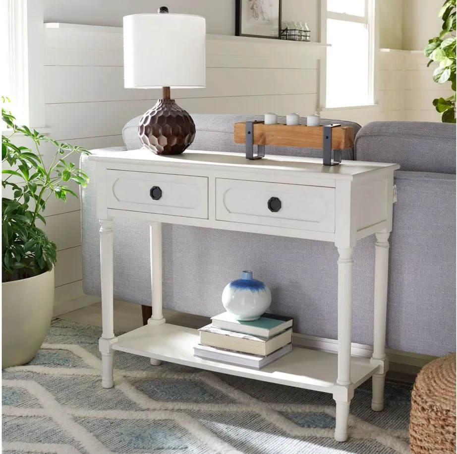 Christa 2 Drawer Console Table in Off White by Safavieh