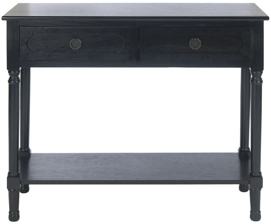Christa 2 Drawer Console Table in Black by Safavieh