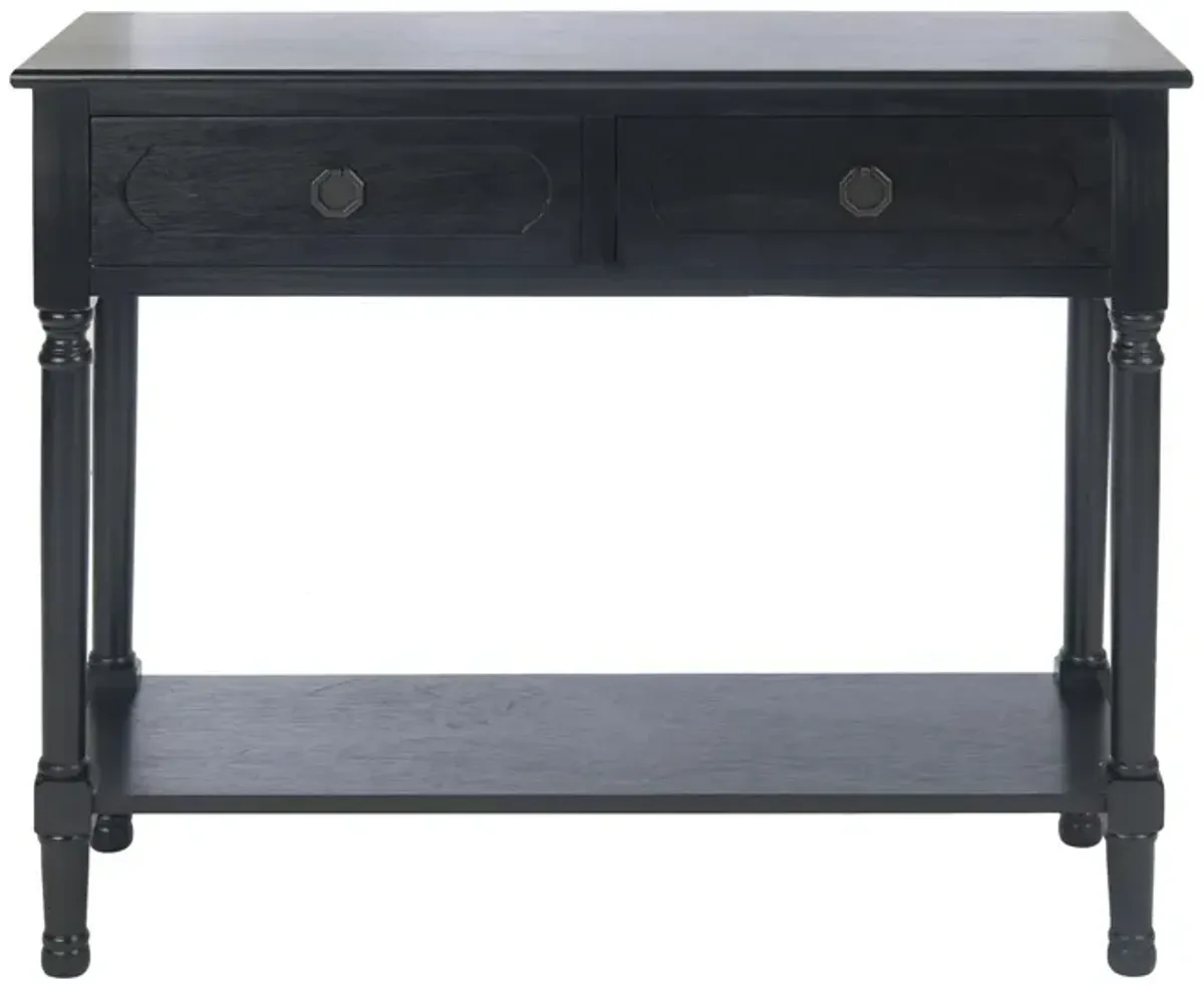 Christa 2 Drawer Console Table in Black by Safavieh