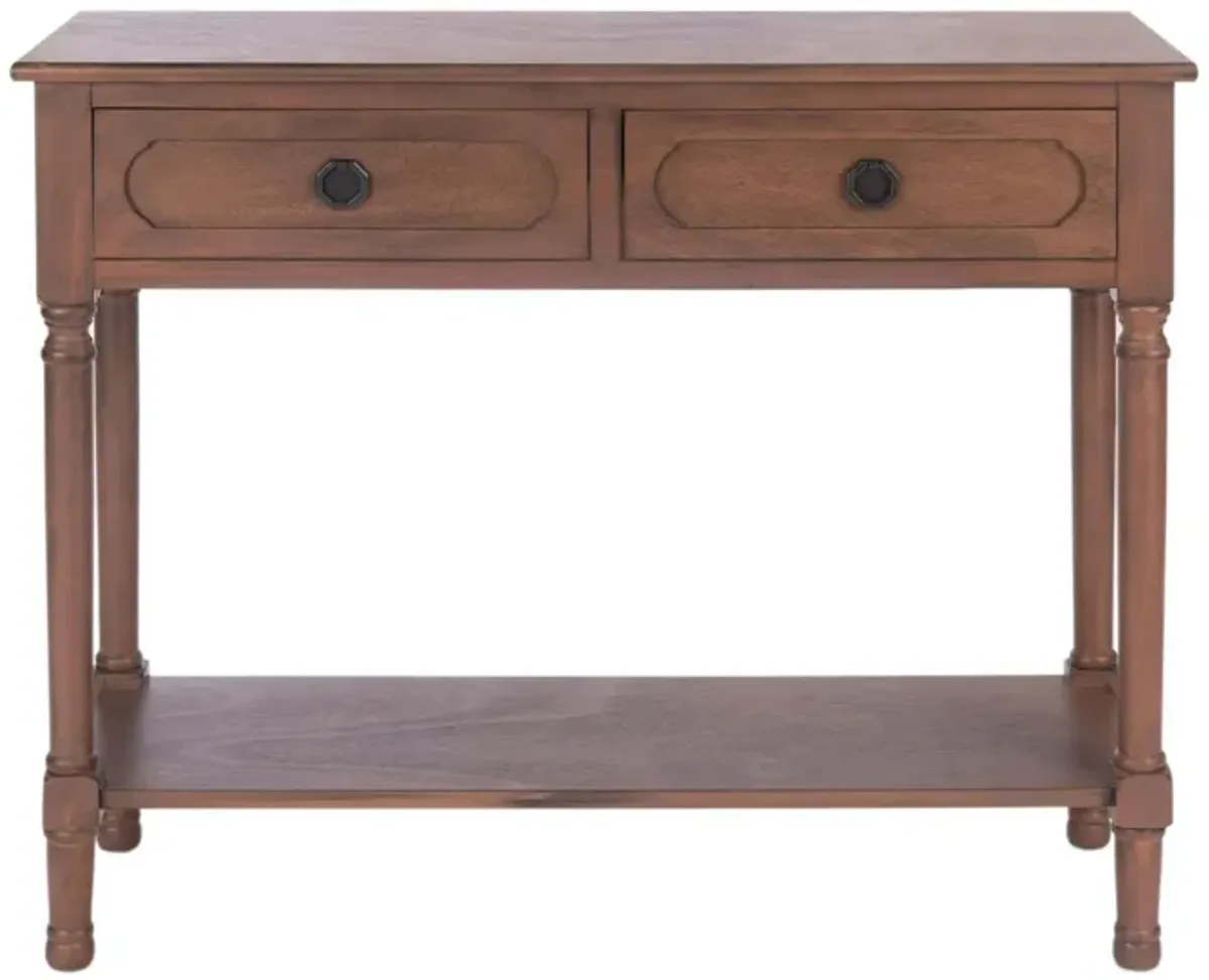 Christa 2 Drawer Console Table in Brown by Safavieh