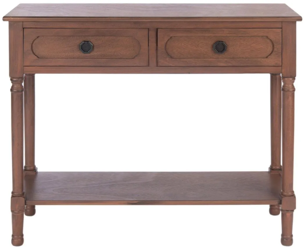 Christa 2 Drawer Console Table in Brown by Safavieh