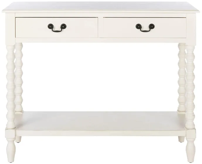 Corbyn 2 Drawer Console Table in Distressed White by Safavieh