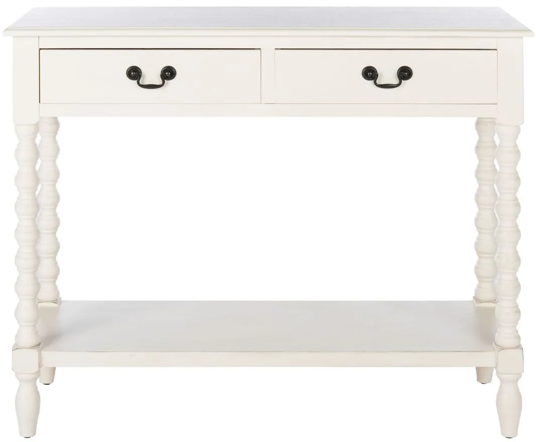 Corbyn 2 Drawer Console Table in Distressed White by Safavieh