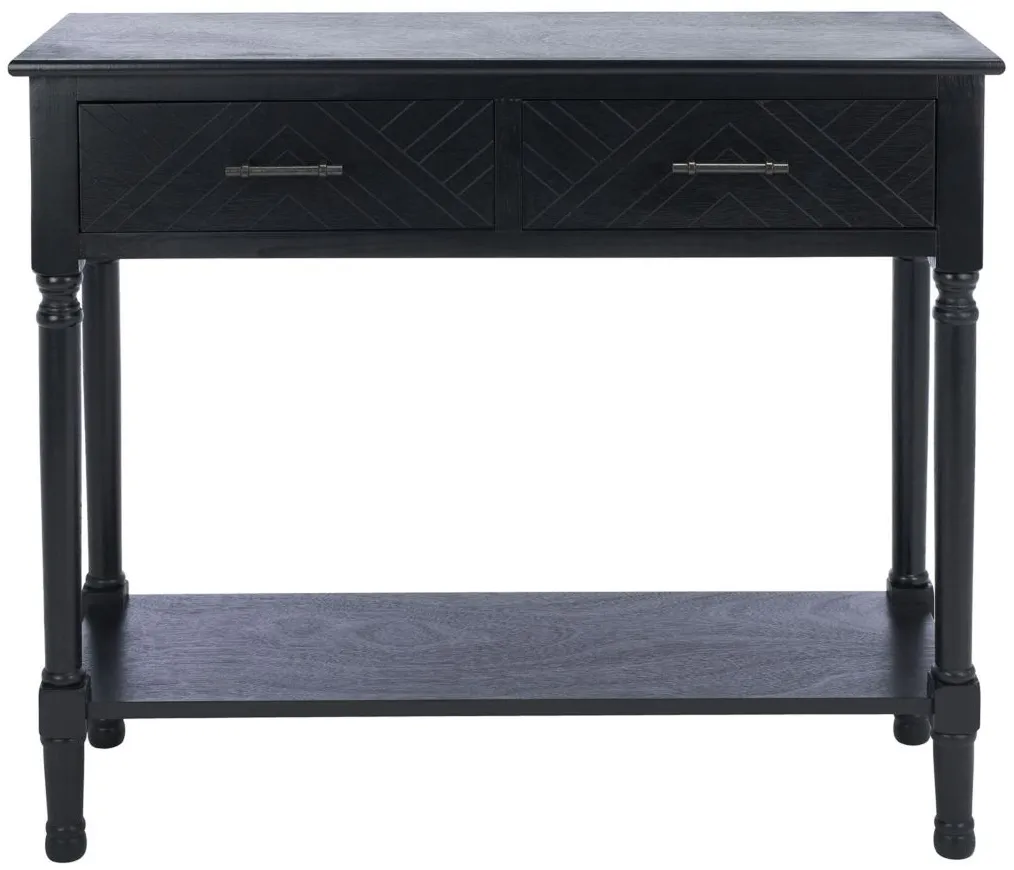 Daegan 2 Drawer Console Table in Black by Safavieh