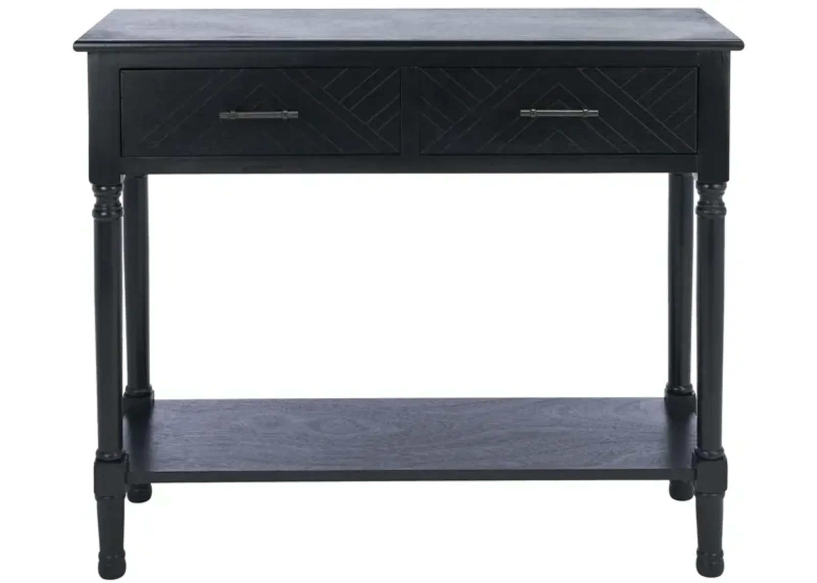 Daegan 2 Drawer Console Table in Black by Safavieh