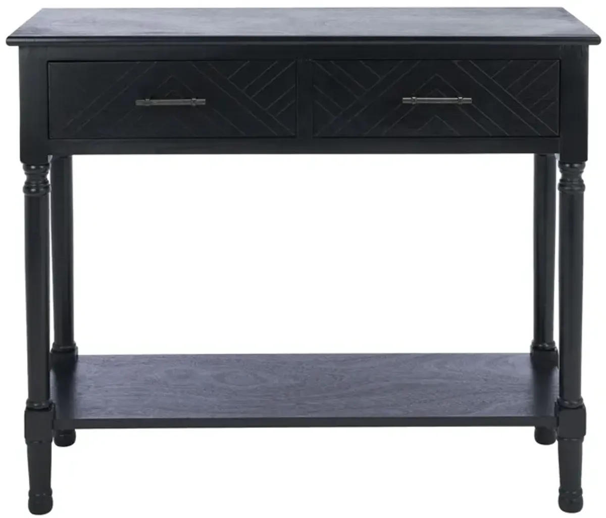 Daegan 2 Drawer Console Table in Black by Safavieh