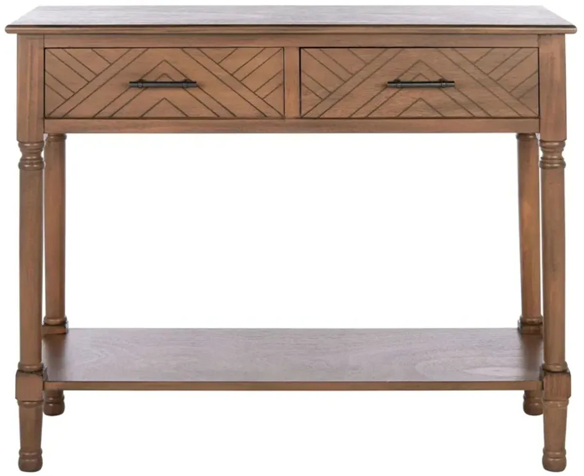 Daegan 2 Drawer Console Table in Brown by Safavieh