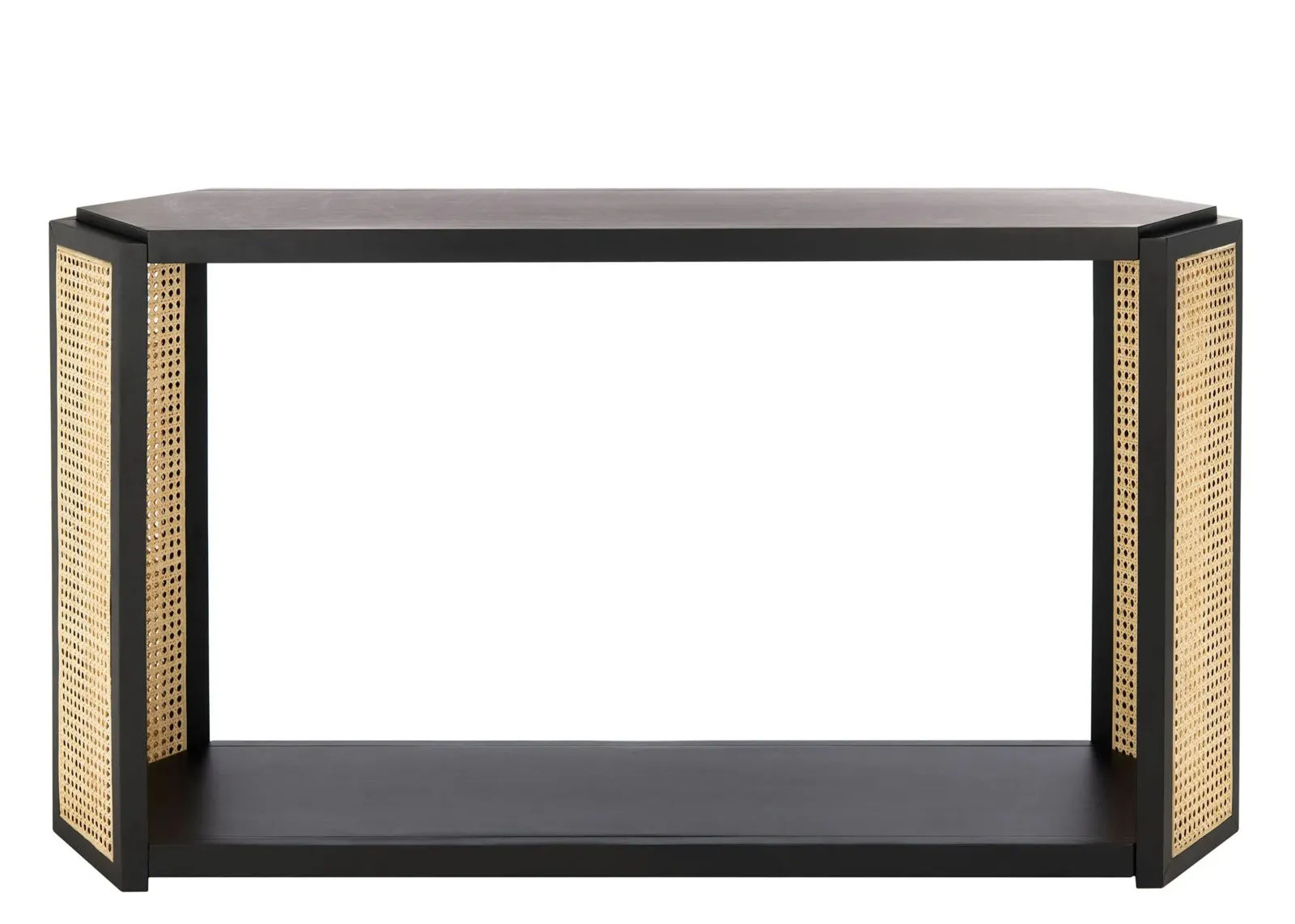 Dash Rattan Console Table in Black by Safavieh