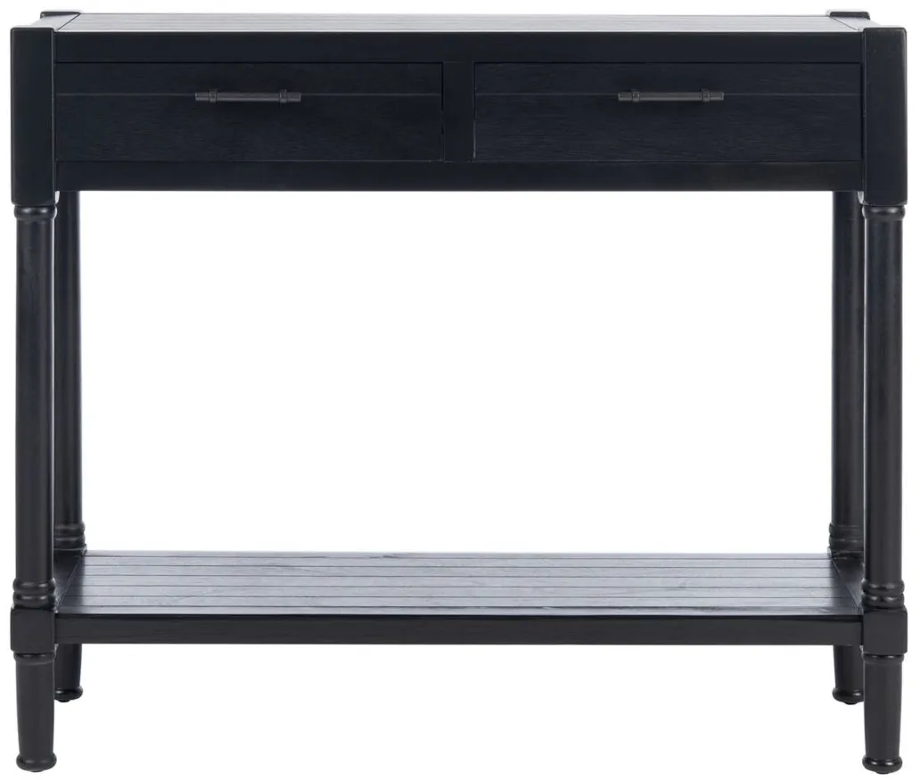 David 2 Drawer Console Table in Black by Safavieh