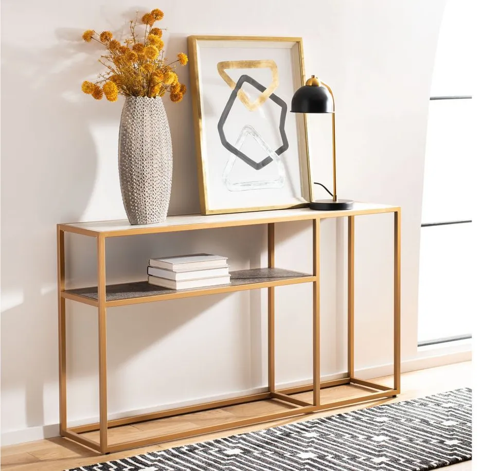 Dennis Console Table in Gold by Safavieh