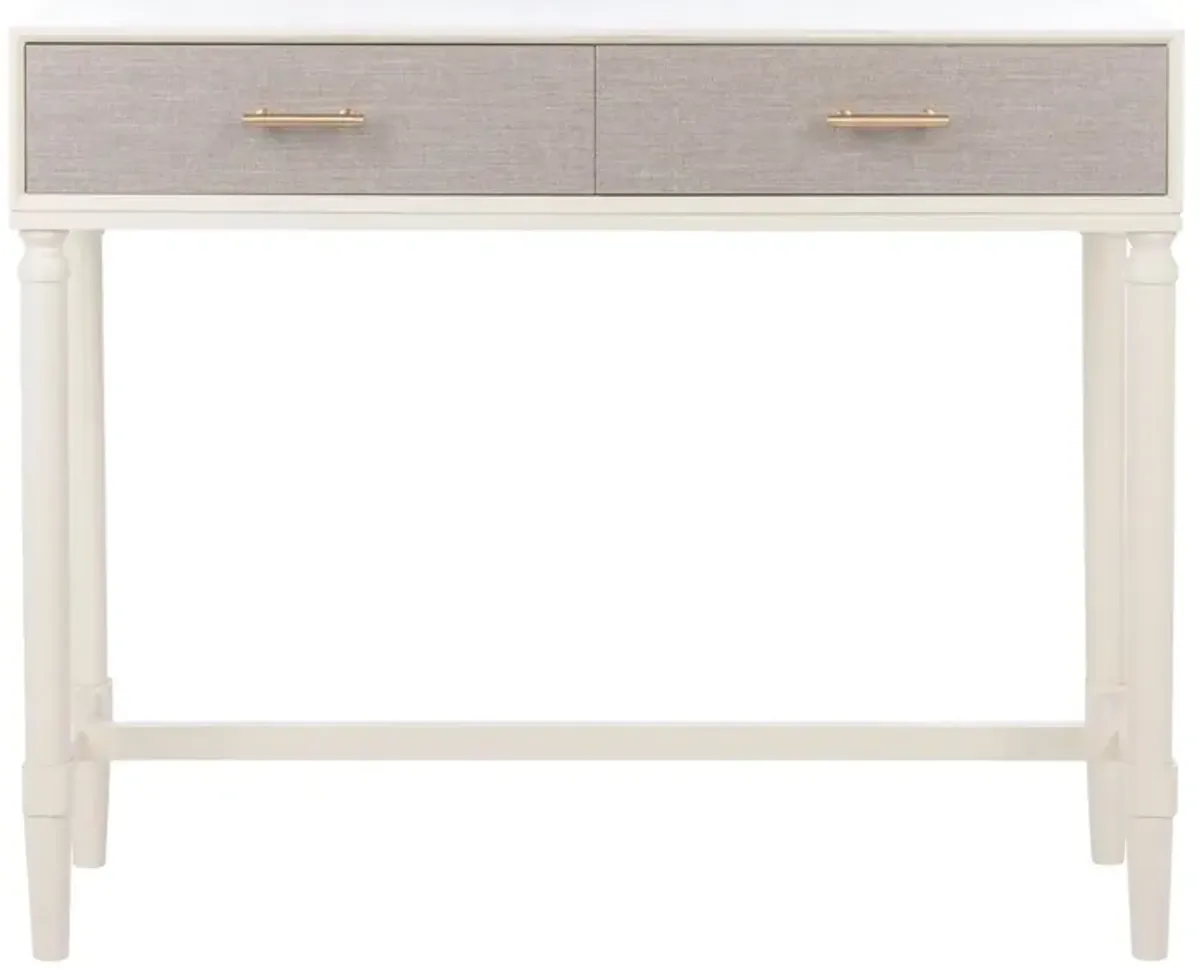 Dinesh 2 Drawer Console Table in Distrssed White by Safavieh