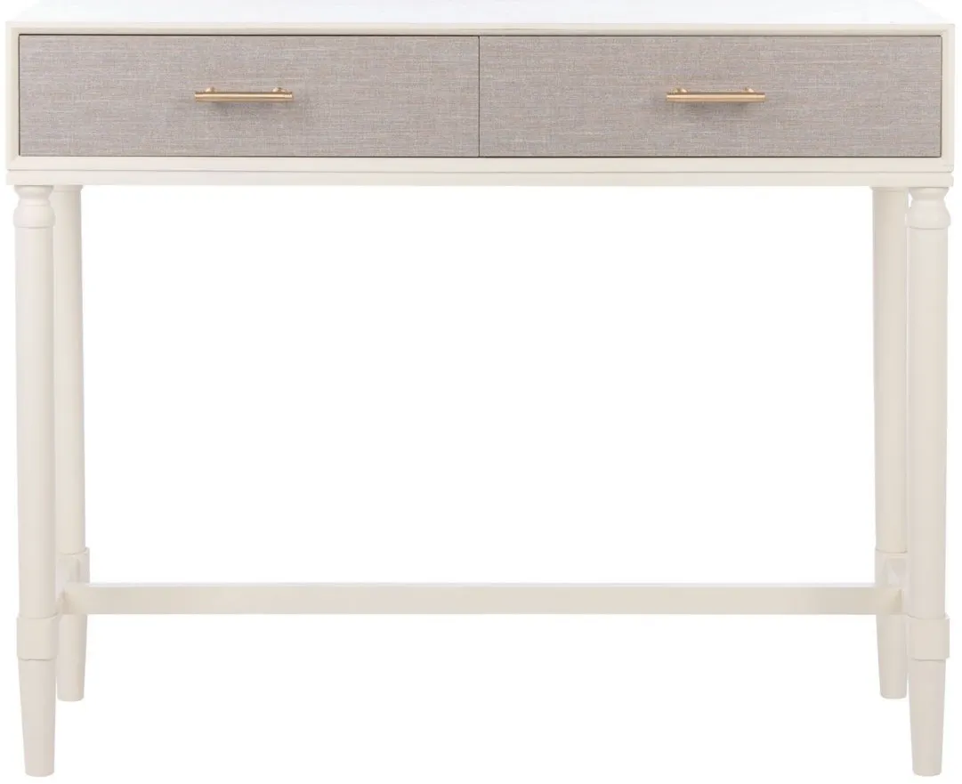 Dinesh 2 Drawer Console Table in Distrssed White by Safavieh