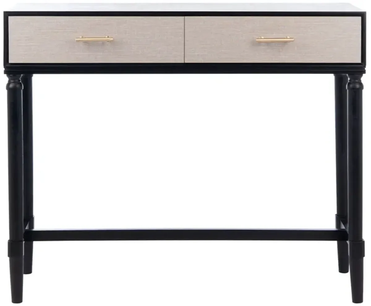 Dinesh 2 Drawer Console Table in Black by Safavieh