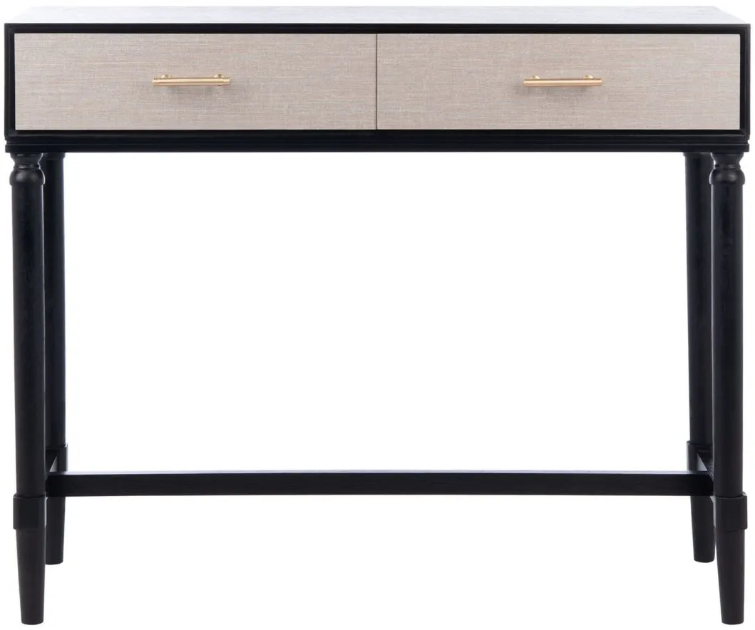 Dinesh 2 Drawer Console Table in Black by Safavieh