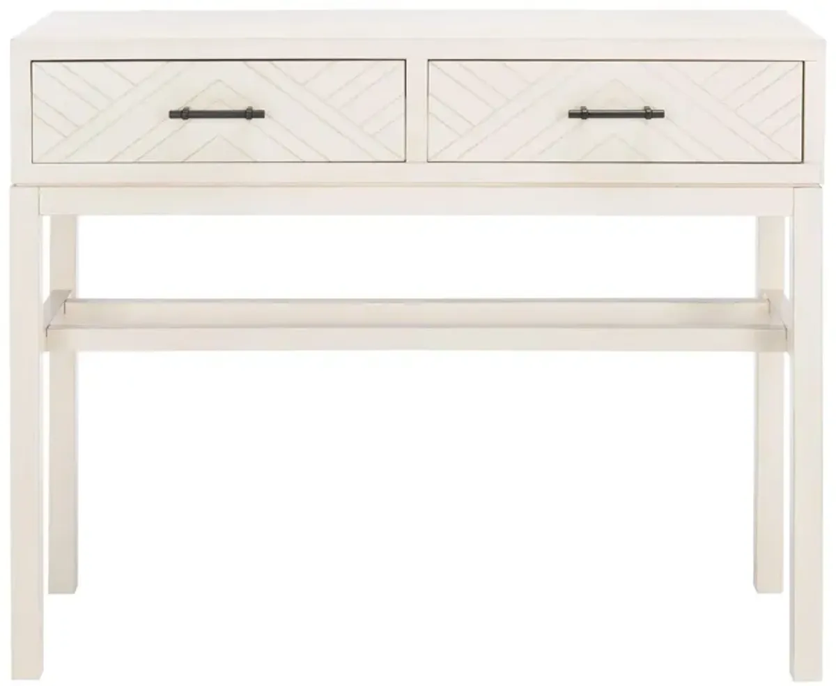 Dryden 2 Drawer Console Table in Distressed White by Safavieh