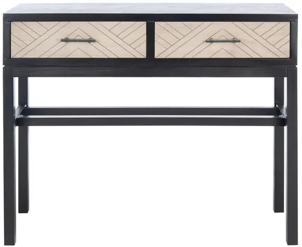 Dryden 2 Drawer Console Table in Black by Safavieh