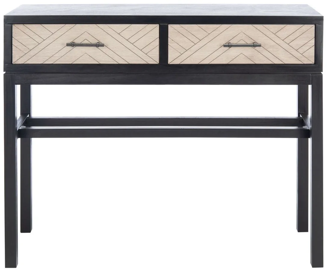 Dryden 2 Drawer Console Table in Black by Safavieh