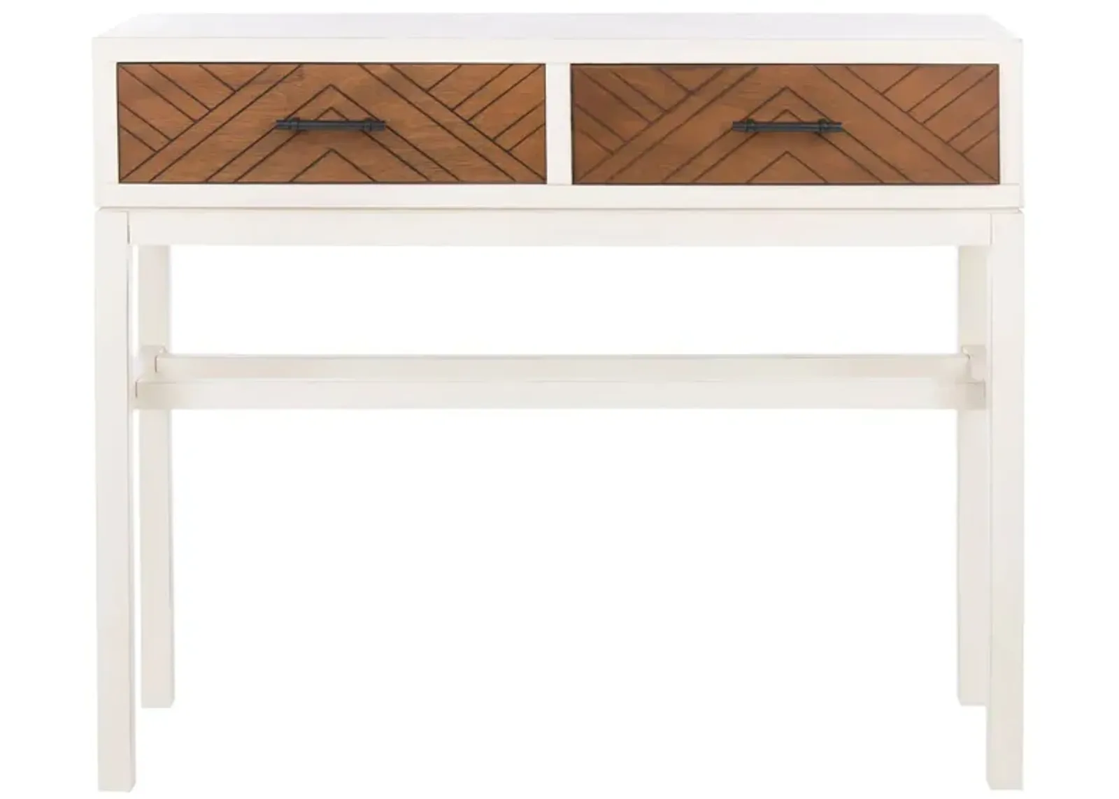 Dryden 2 Drawer Console Table in Distressed White by Safavieh