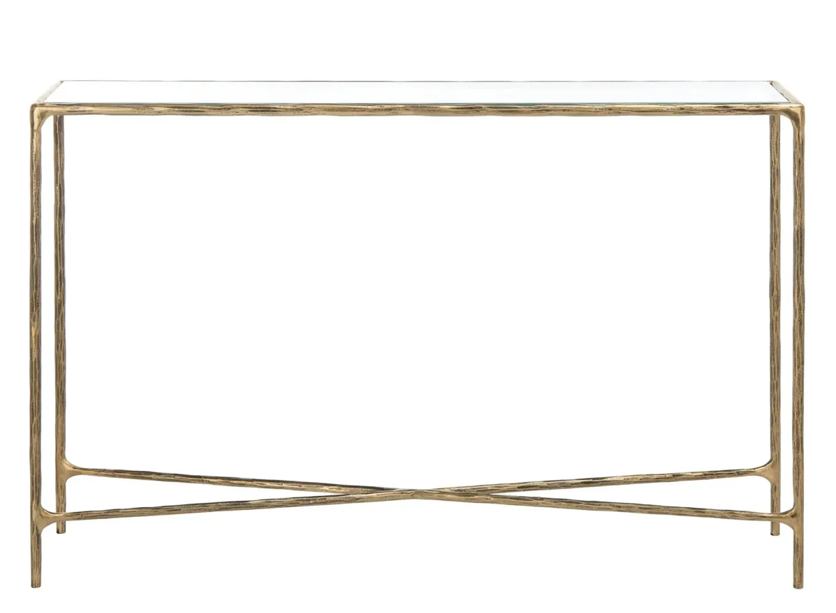 Errington Rectangle Console Table in Brass by Safavieh