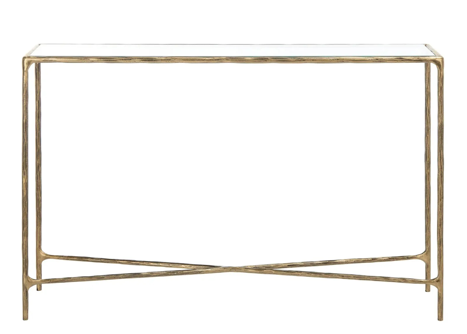 Errington Rectangle Console Table in Brass by Safavieh