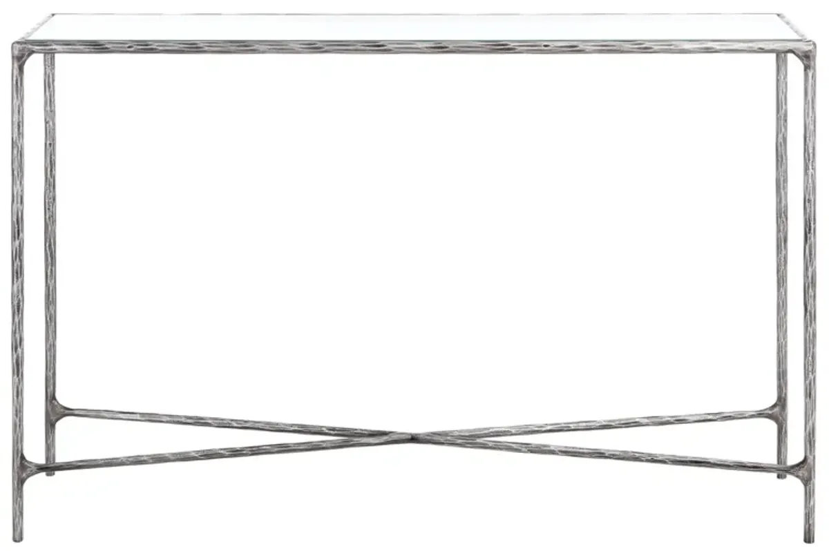 Errington Rectangle Console Table in Silver by Safavieh