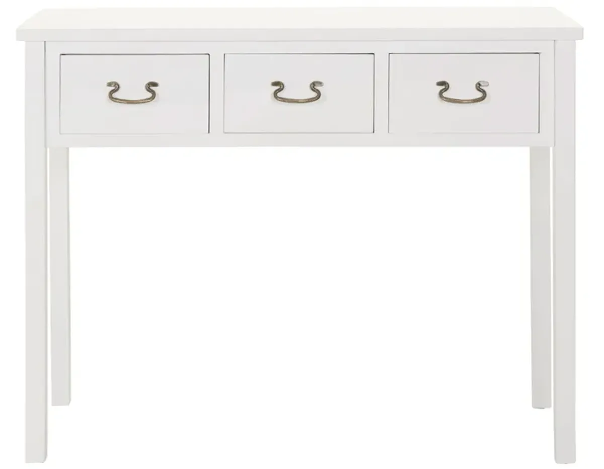 Etro Console Table in White by Safavieh