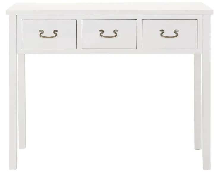 Etro Console Table in White by Safavieh