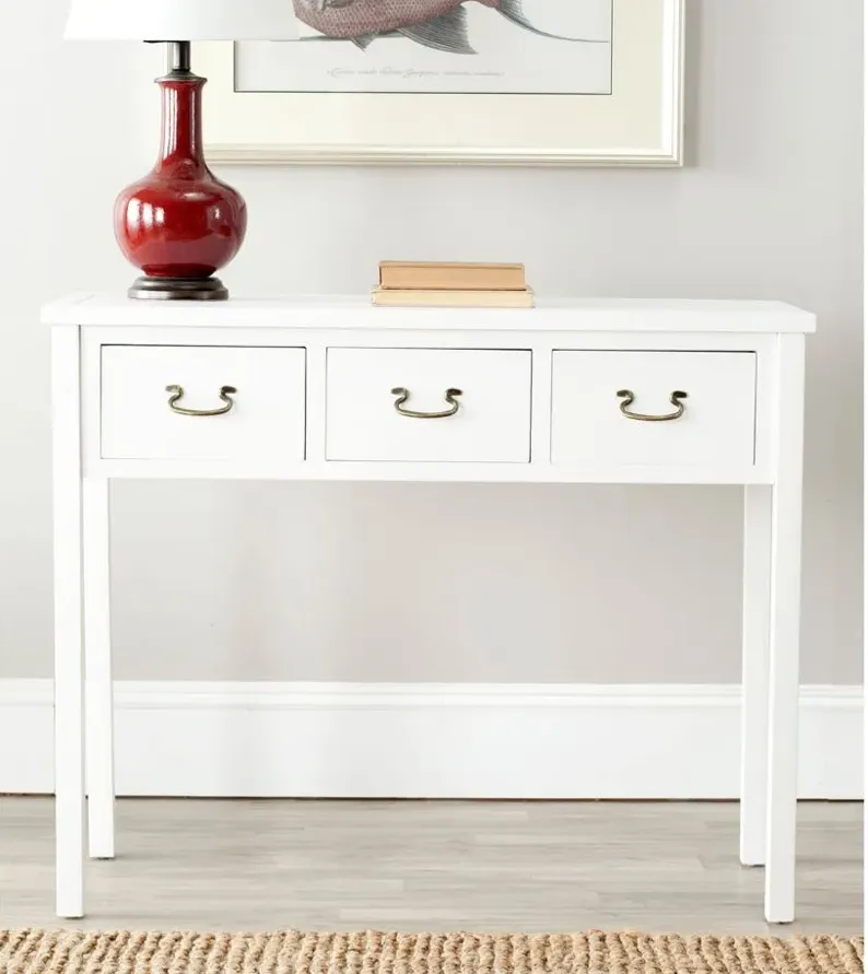 Etro Console Table in White by Safavieh