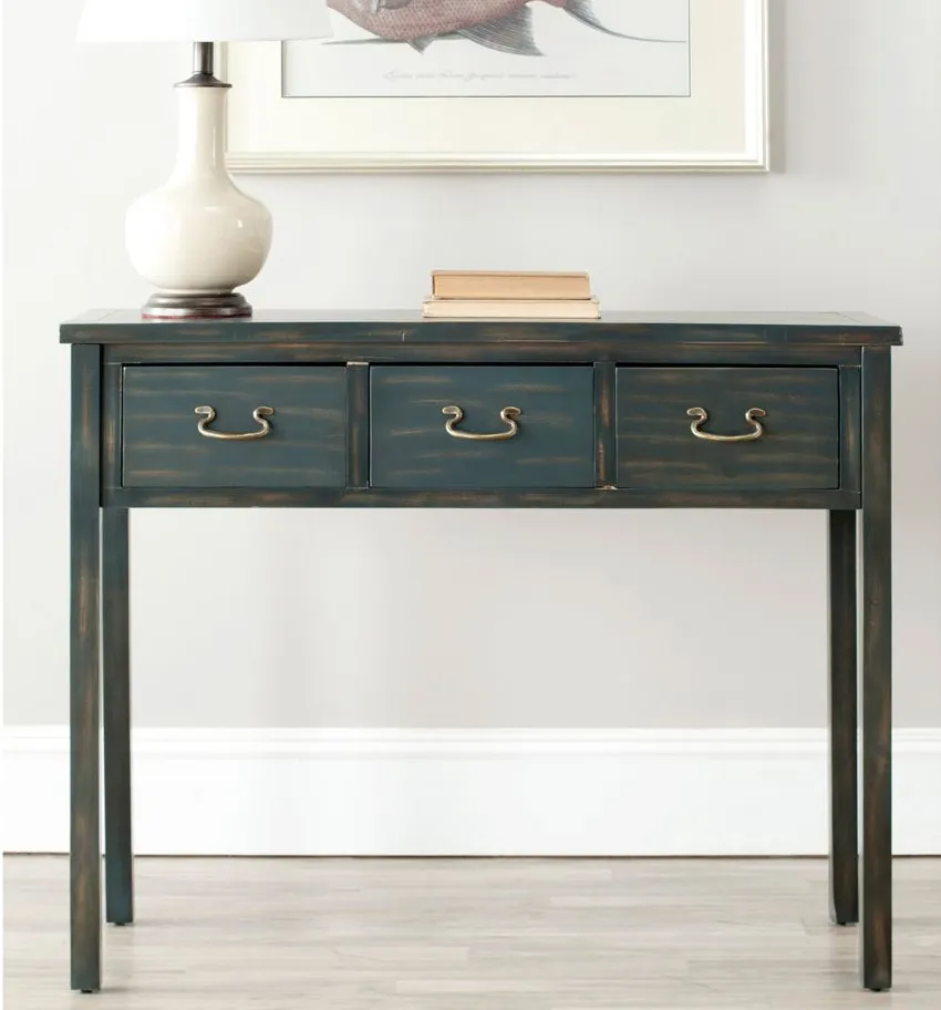 Etro Console Table in Dark Teal by Safavieh