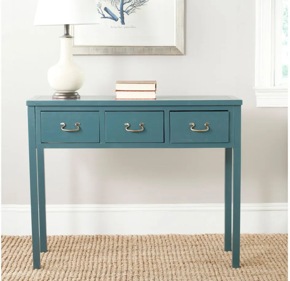 Etro Console Table in Teal by Safavieh