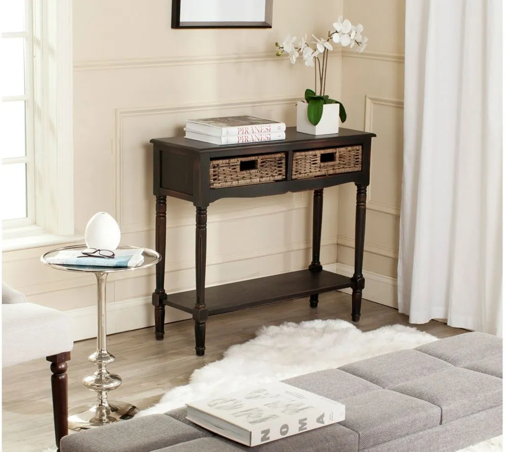 Gisela 2 Drawer Console Table in Brown by Safavieh