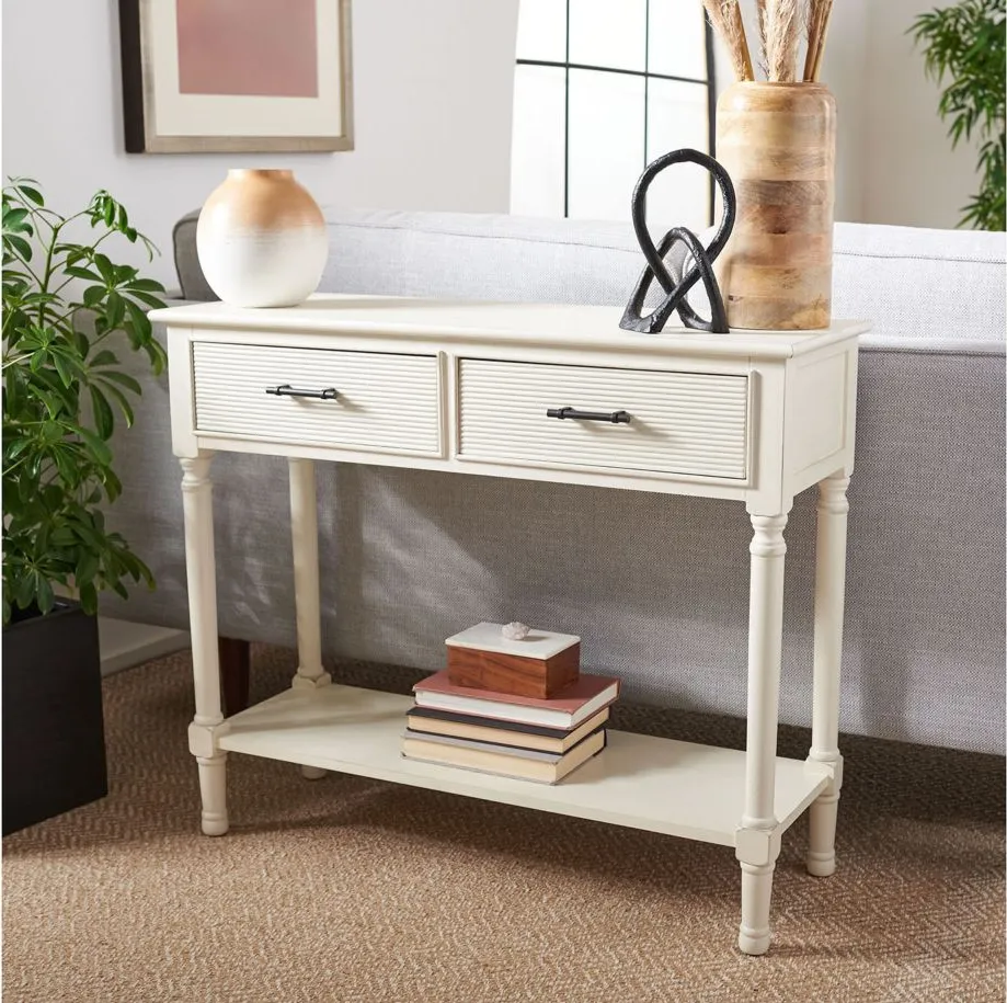 Gomez 2 Drawer Console Table in Off White by Safavieh