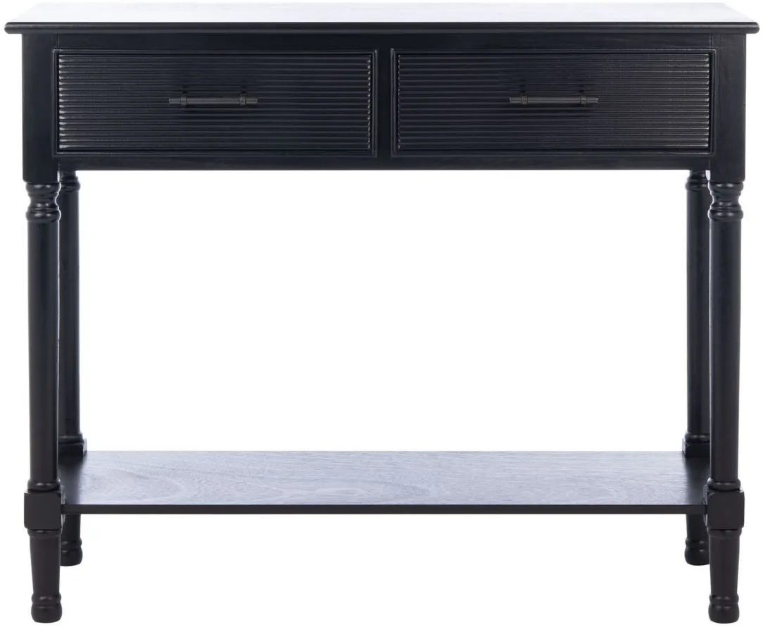 Gomez 2 Drawer Console Table in Black by Safavieh